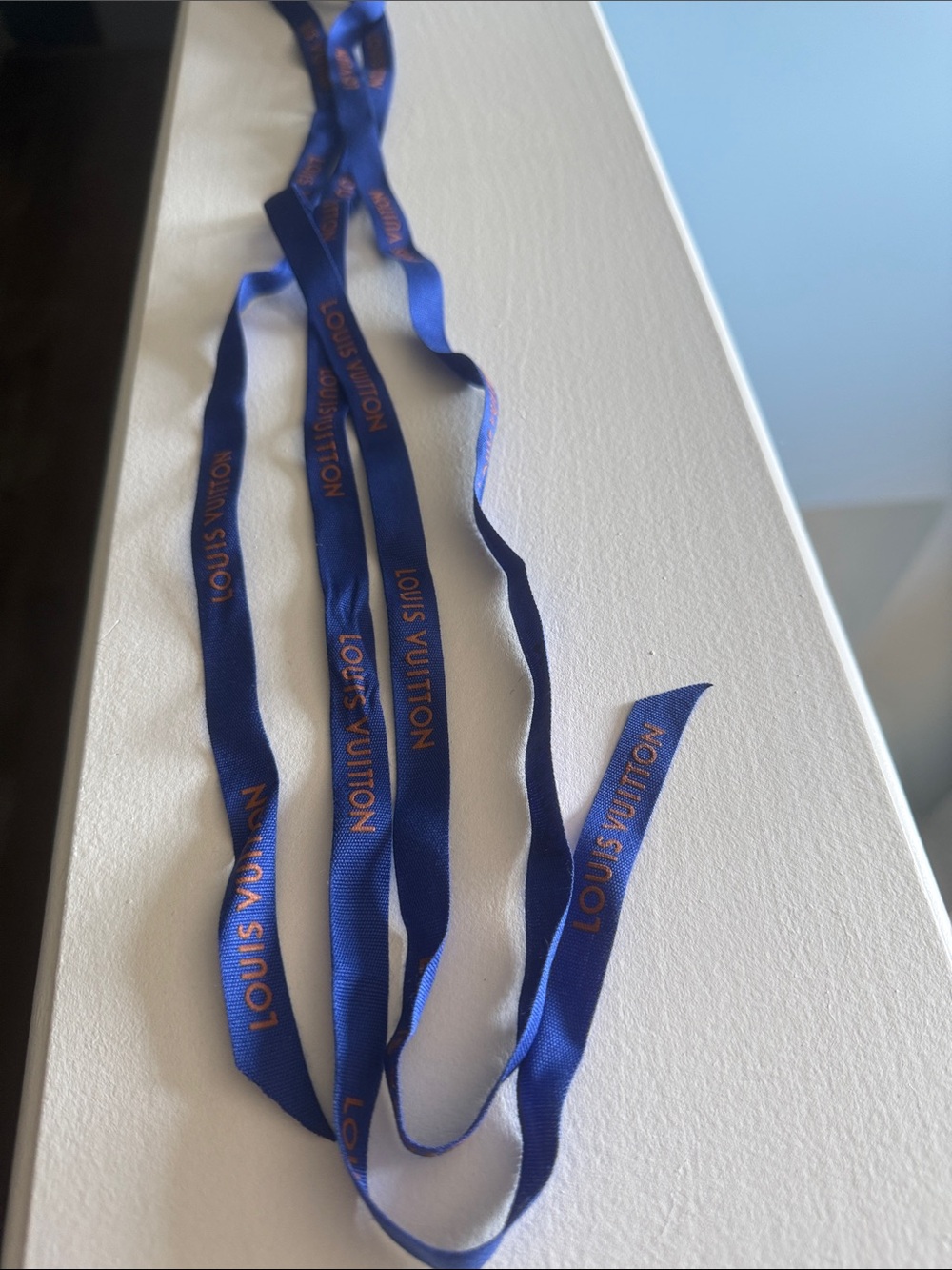 Louis Vuitton Royal Blue Ribbon with Gold Logo